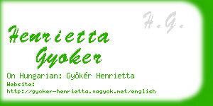 henrietta gyoker business card